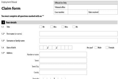 ET1 Claim Form